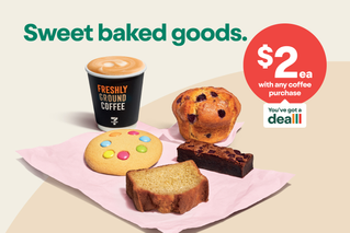 Grab a coffee - add a bite - $2ea with any coffee purchase