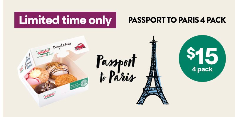 Krispy Kreme Passport to Paris 4 Pack $15